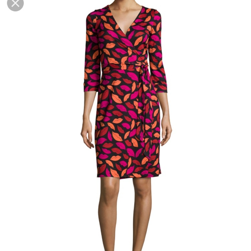 Diane von Furstenberg wrap lips dress.